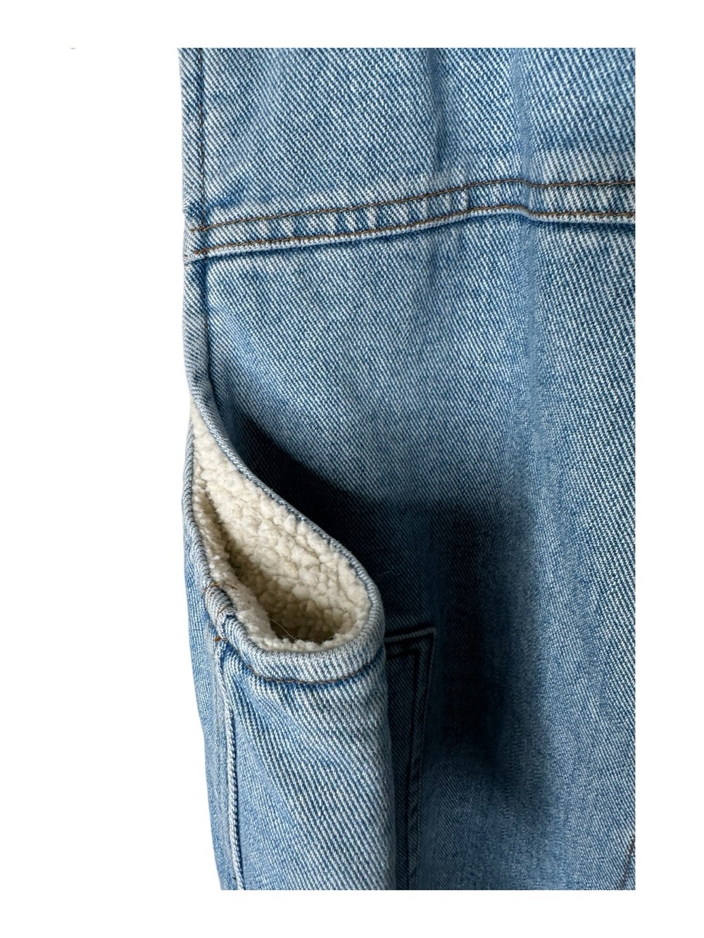 Vintage Lauren Ralph Lauren Blue Denim Vest Sherpa Lined Size 1X Western Preppy - Picture 10 of 14